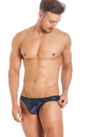 Navy silk brief