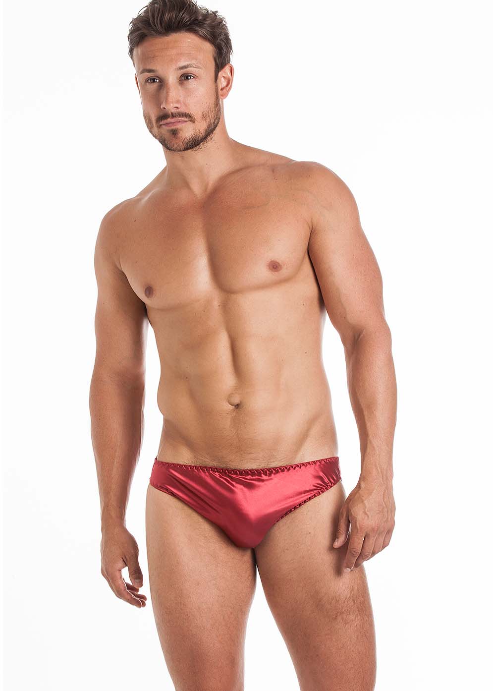 Cranberry silk brief