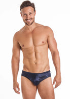 Navy silk brief