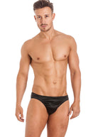 Black stretch silk brief