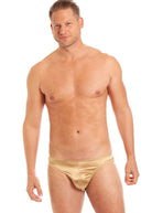 Gold stretch silk brief