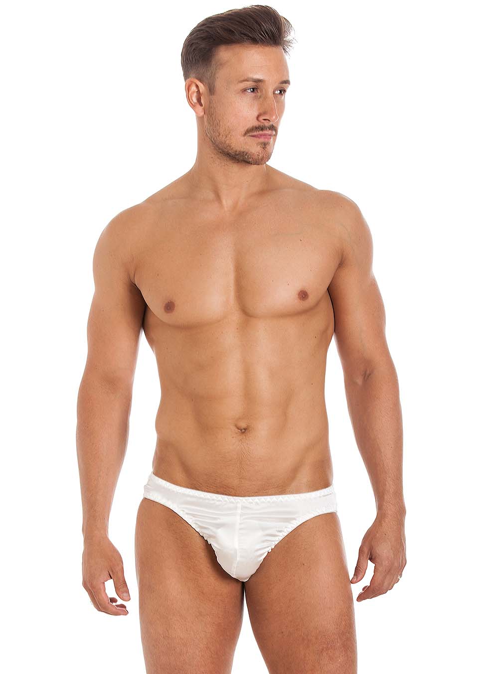 Ivory stretch silk brief