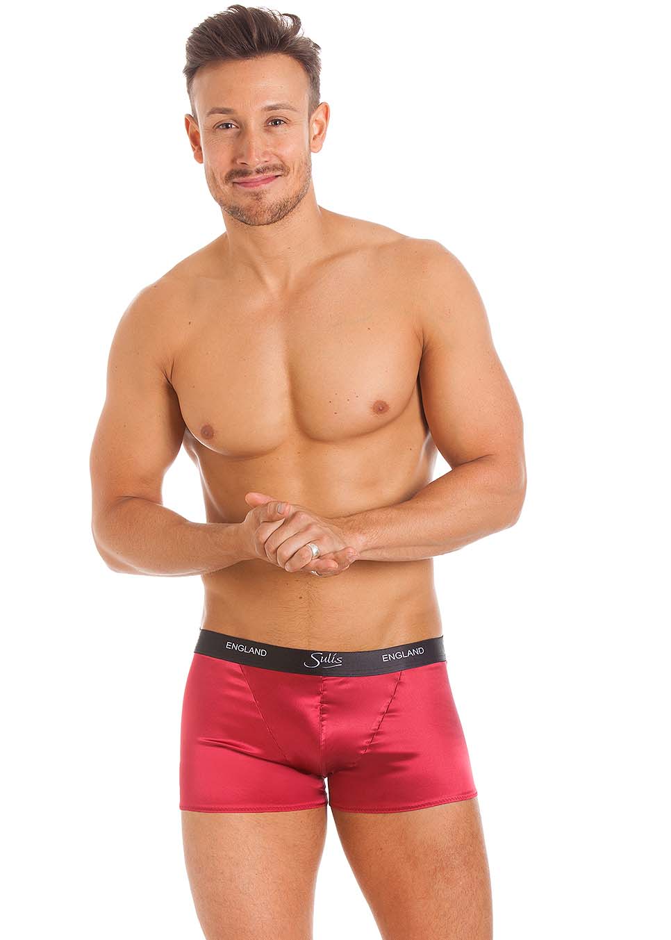 Cranberry stretch silk boxer brief