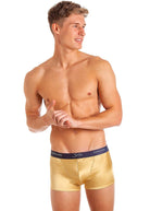 Gold stretch silk boxer brief