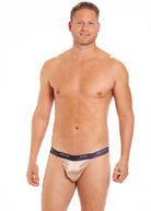 Oyster stretch silk tanga brief