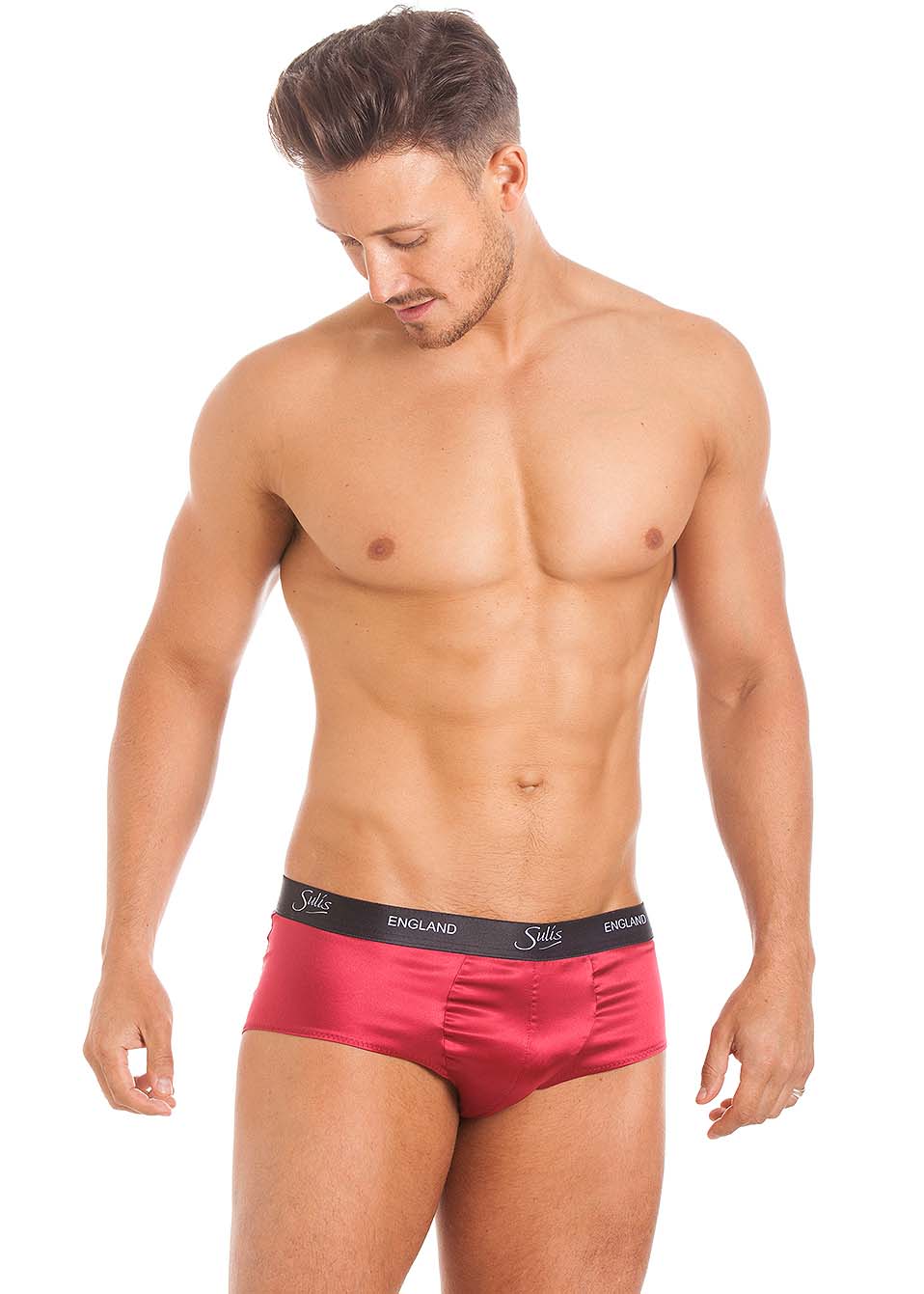 Cranberry silk brief