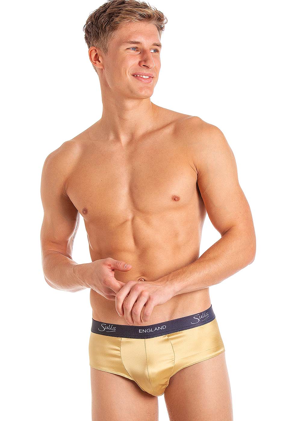Gold silk brief