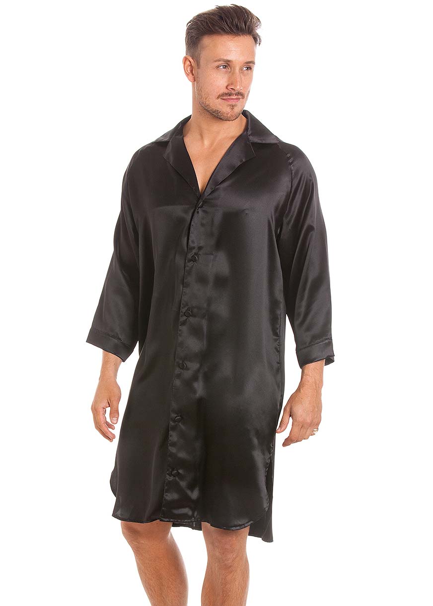 Black silk nightshirt