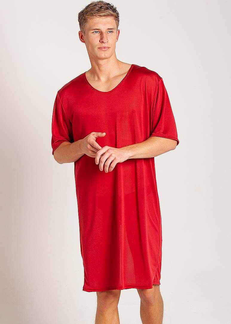 Berry silk jersey nightshirt