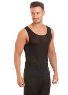 Black silk jersey singlet & lounge pants