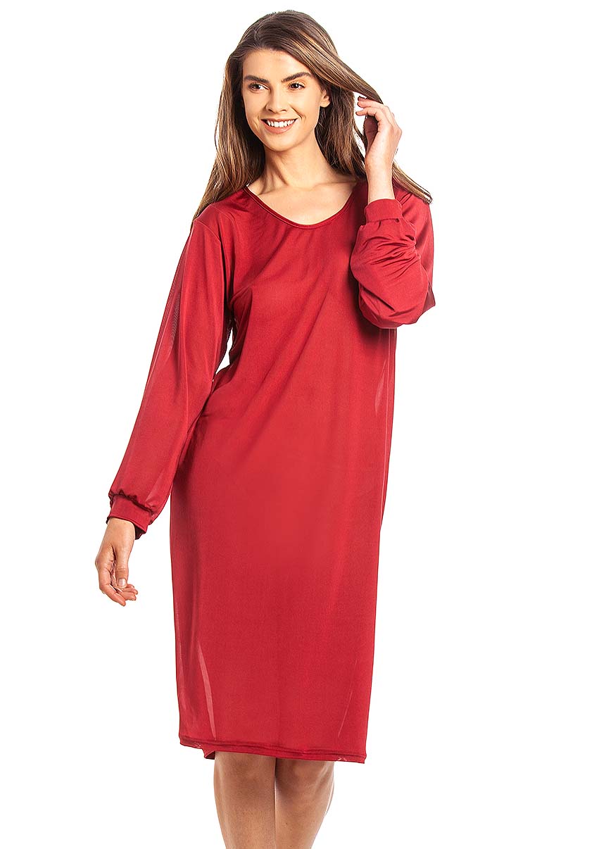 Berry silk jersey nightshirt