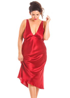 Cranberry silk nightdress