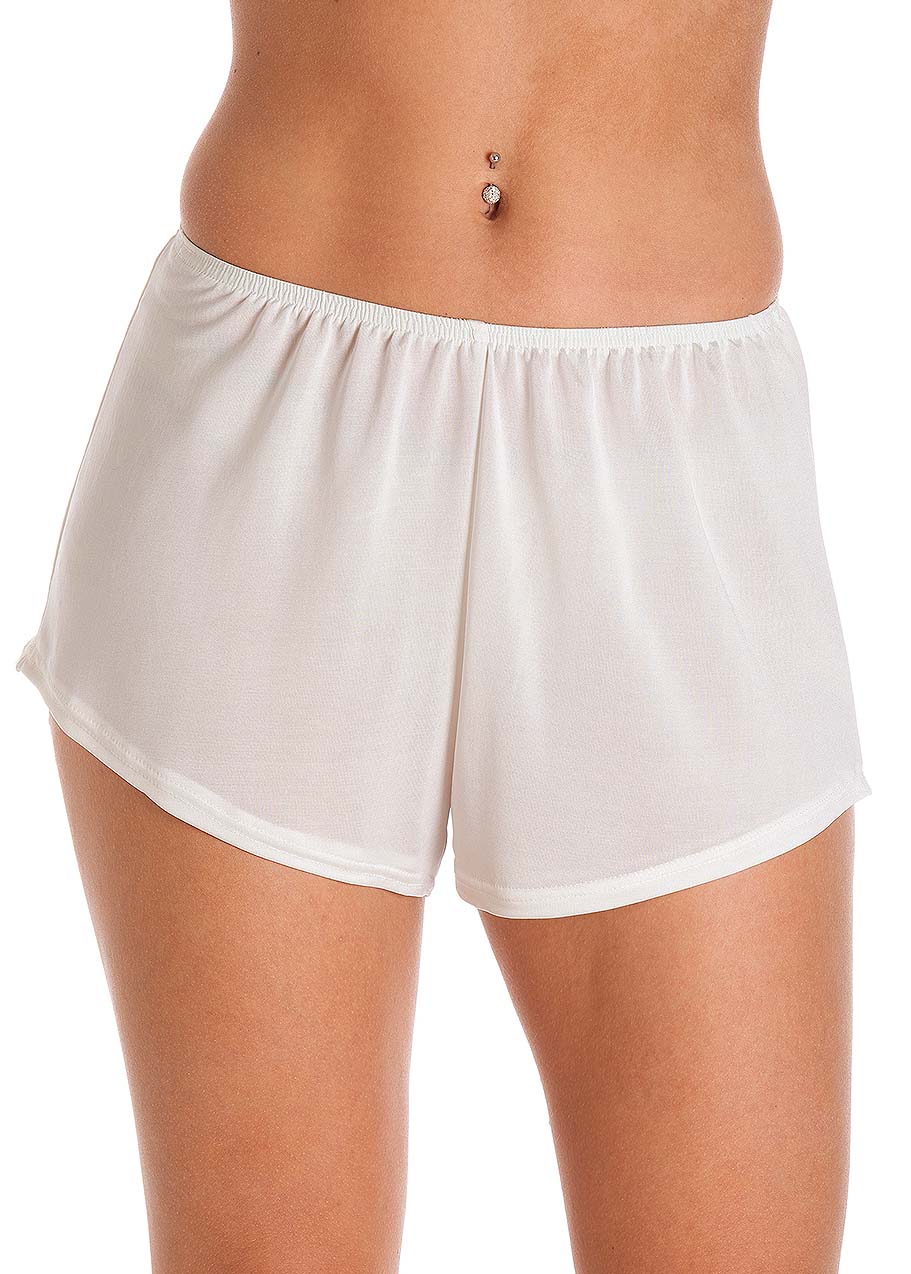 Ivory silk jersey shorts