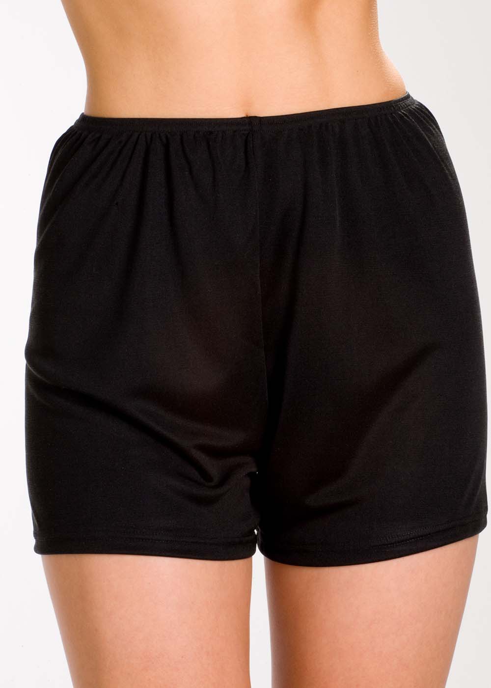 Black silk jersey short pants