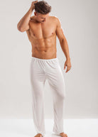 Ivory silk jersey lounge pants