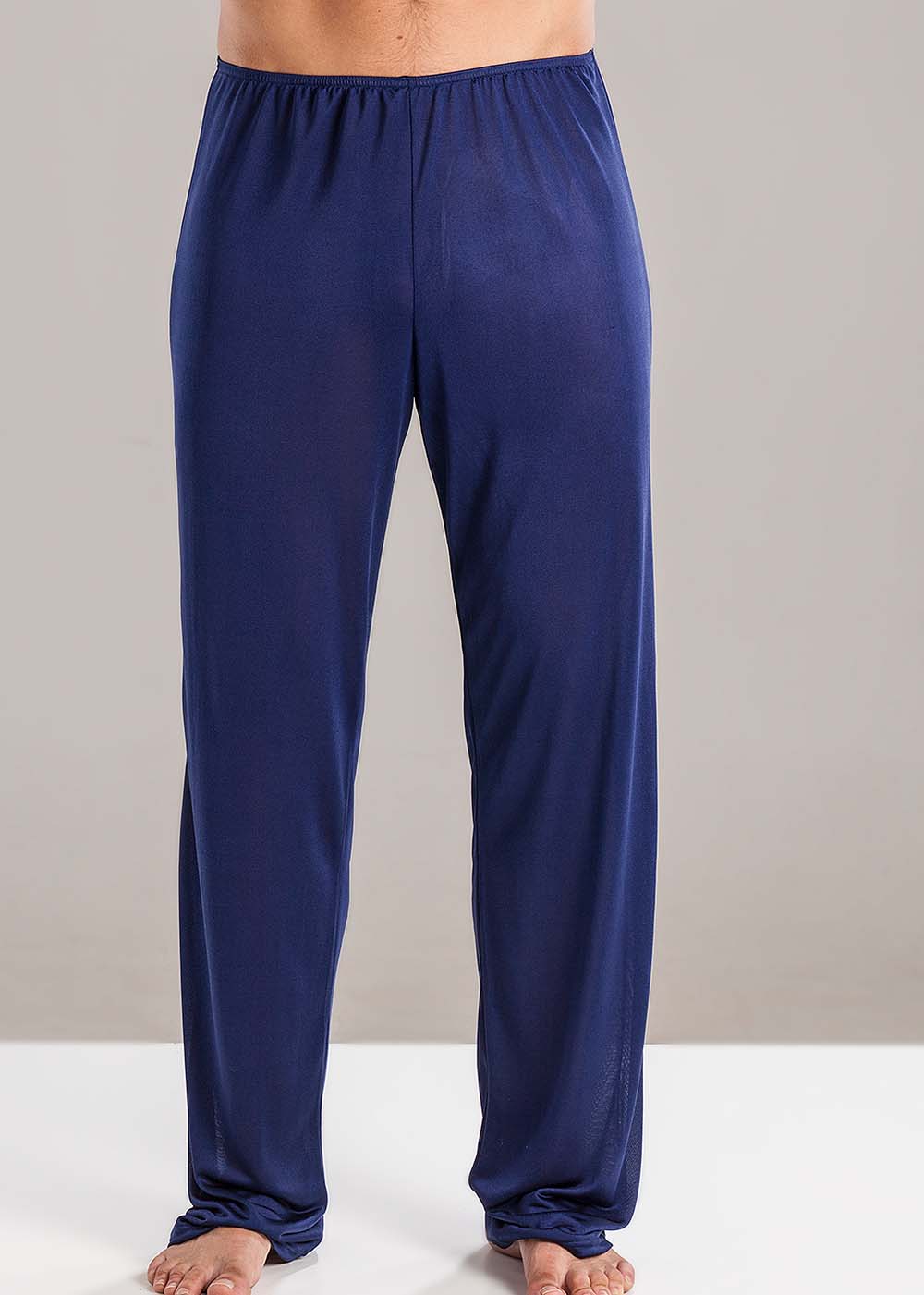 Navy silk jersey lounge pants