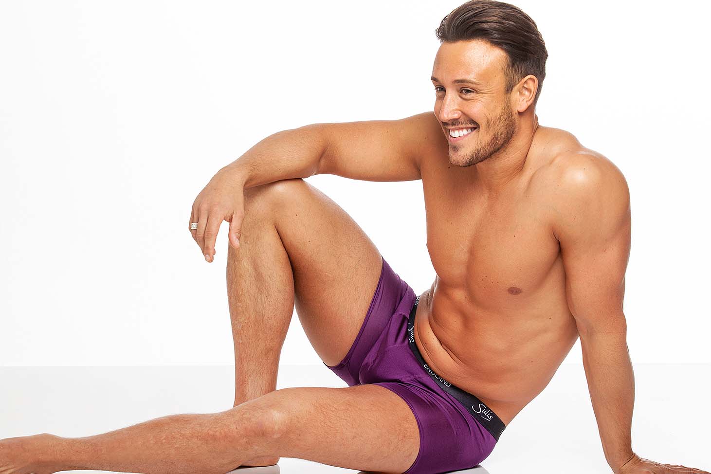 Amethyst silk jersey logo trunks