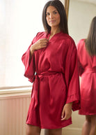 Cranberry silk kimono
