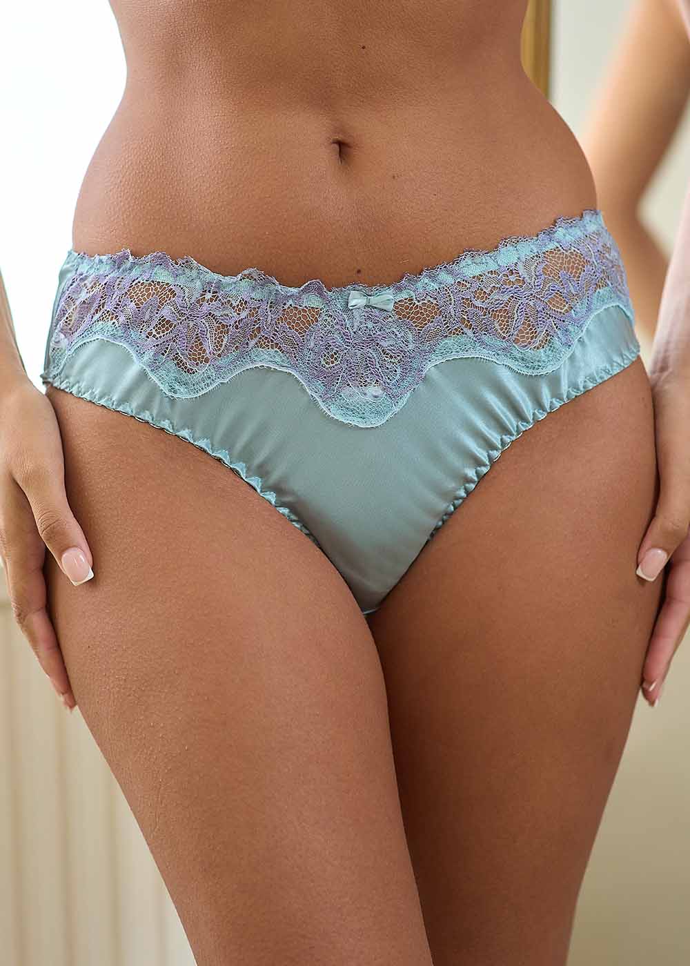 Sage silk briefs