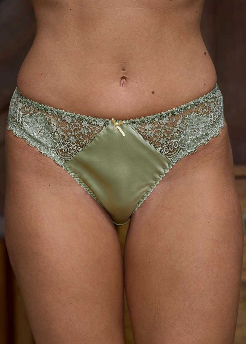 Pistachio silk briefs