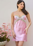 Rose silk chemise