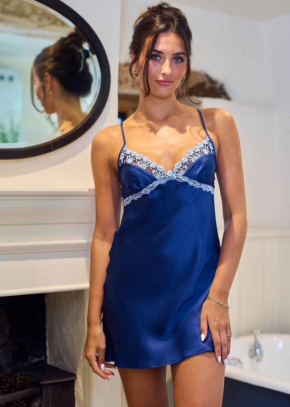 Midnight silk chemise