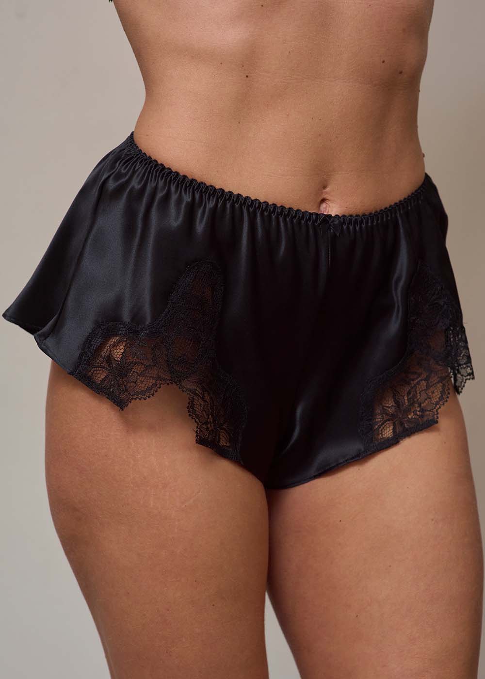 Black silk French knickers