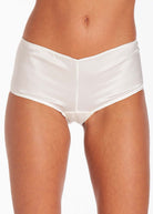 Ivory stretch silk shorts