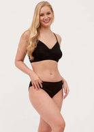 Black silk jersey soft bra & briefs