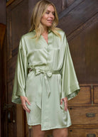 Pistachio silk kimono