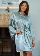 Sage silk kimono