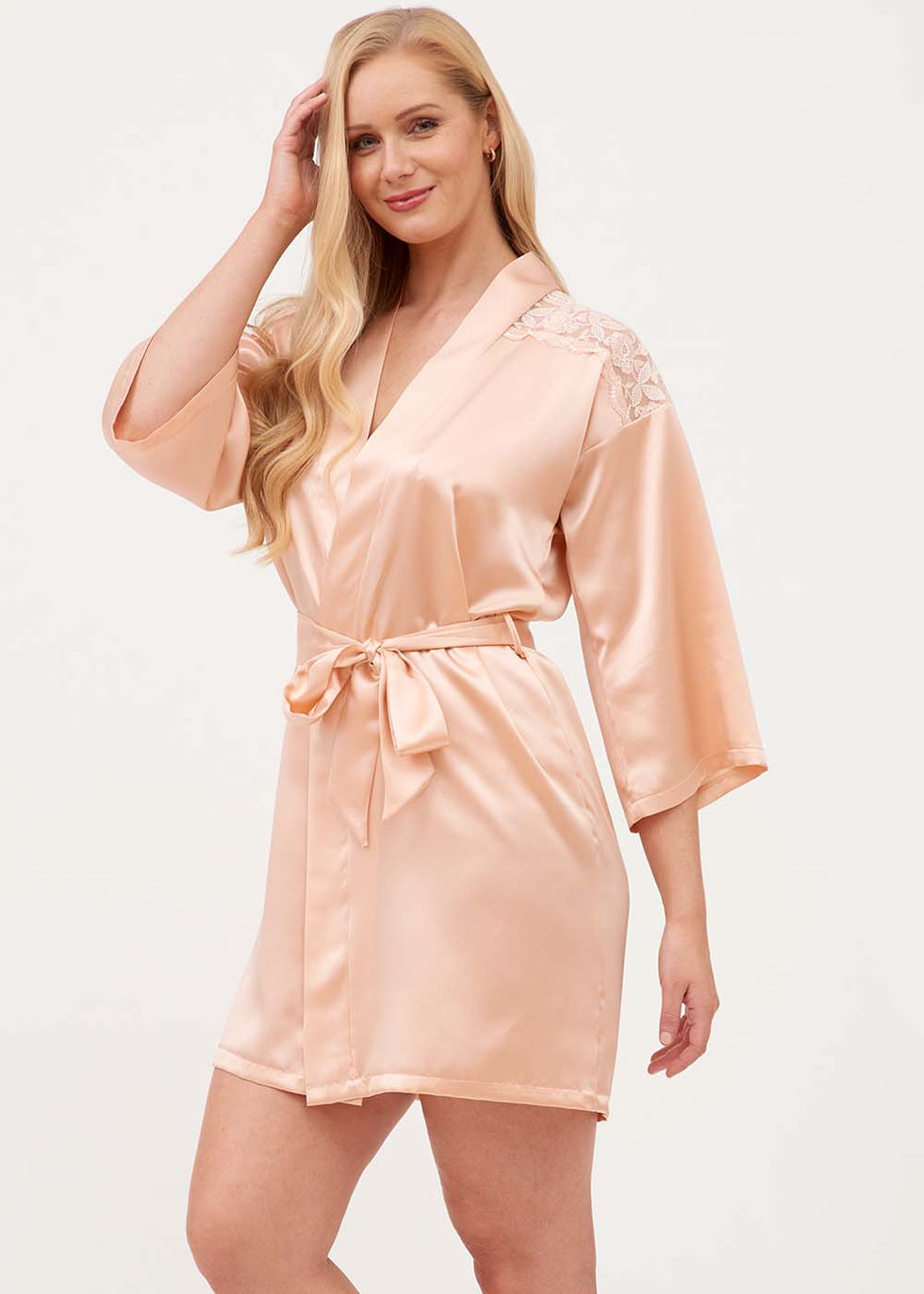 Saskia Satin & Lace Robe main image 1