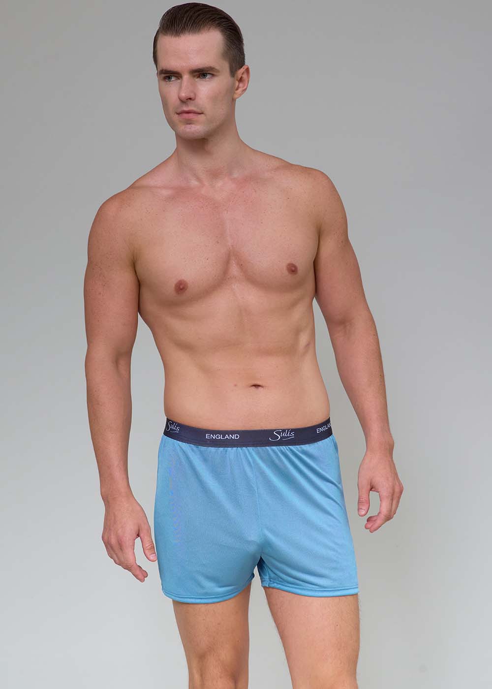 Blue Haze Silk Jersey Shorts