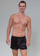 Black silk boxer shorts