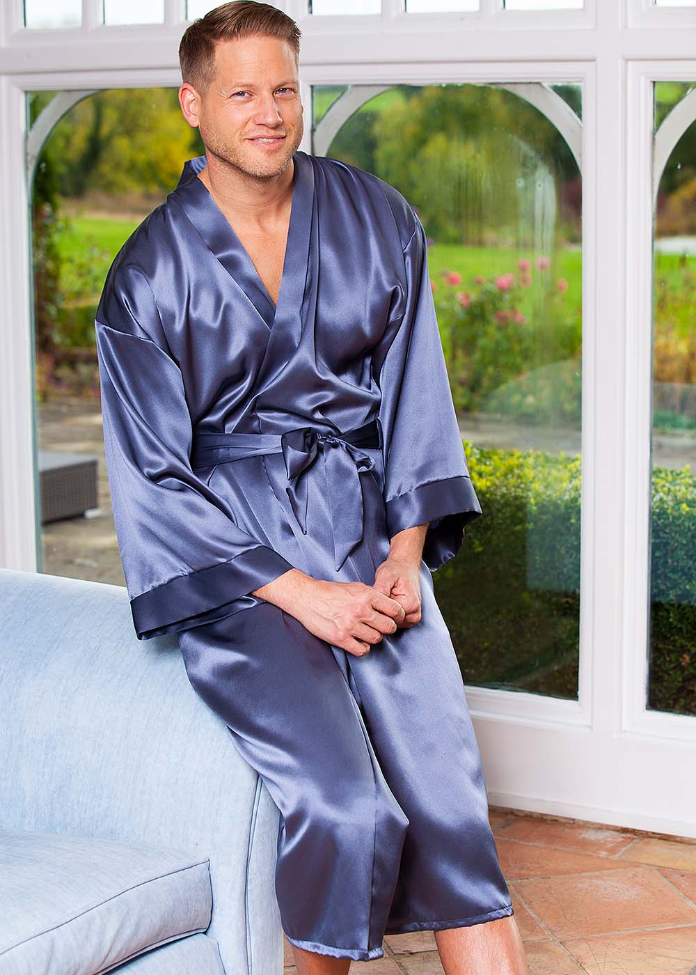 Men's storm silk long kimono