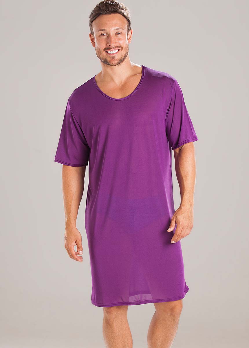 Amethyst silk jersey nightshirt