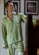 Pistachio silk pyjama jacket