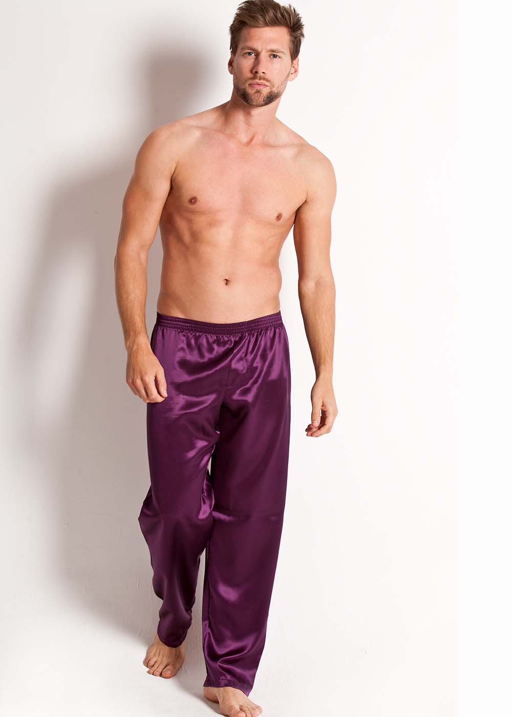 Blackberry silk pyjama trousers