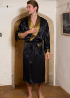 Black silk Riviera robe