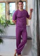 Amethyst silk jersey T shirt and lounge pants