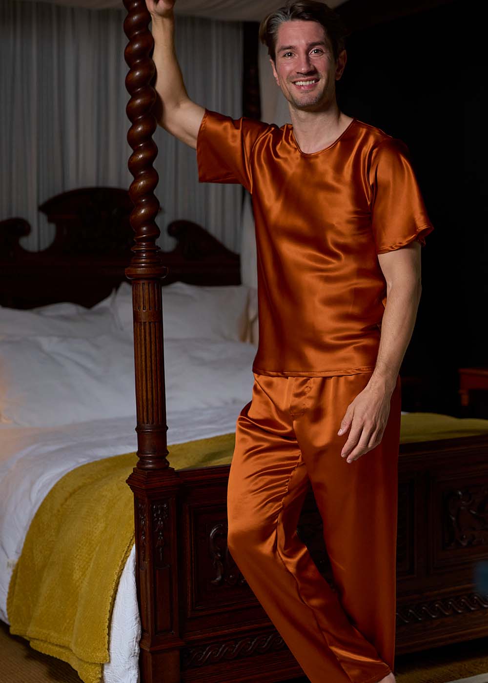 Umber silk T shirt and pyjama T shirt