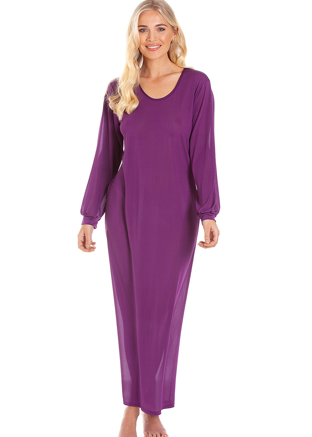 Amethyst silk jersey nightshirt
