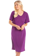 Amethyst silk jersey nightshirt
