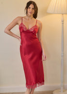 Cranberry silk nightdress