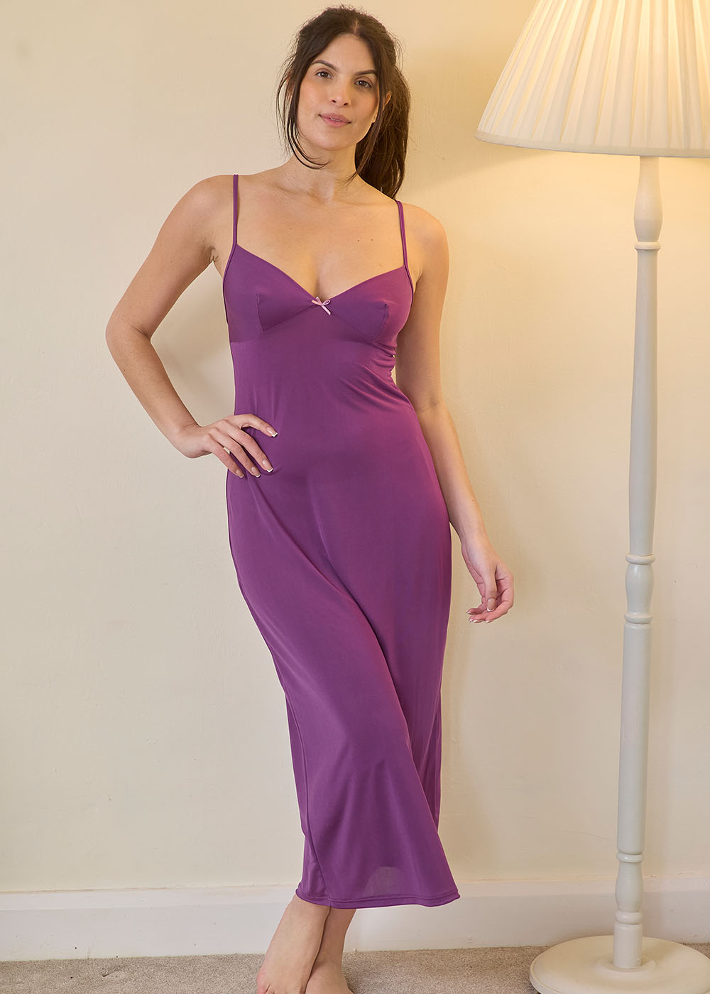 Amethyst silk jersey nightdress