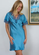 Blue haze silk nightshirt