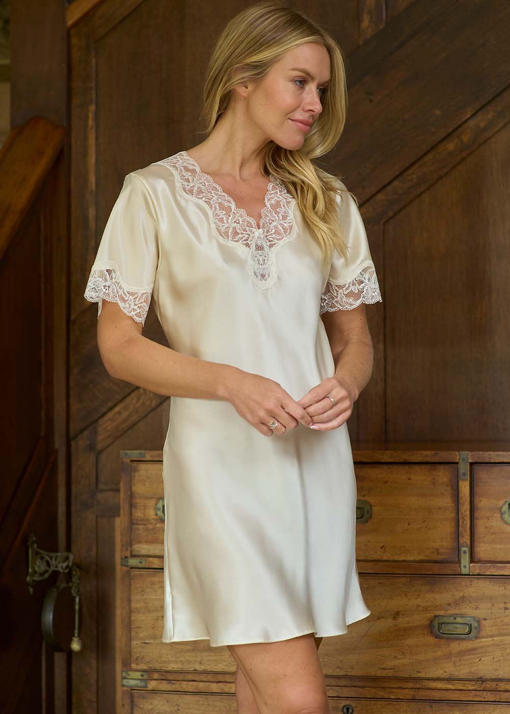 Champagne silk nightshirt