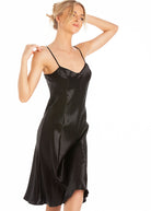 Black silk slip