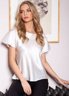 Ivory silk T shirt