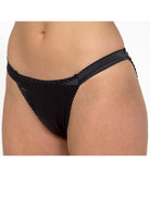 Black stretch silk bikini brief